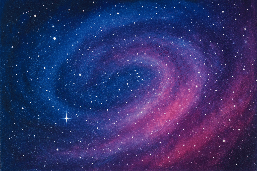 Beginner-friendly galaxy painting with stars and vibrant colors