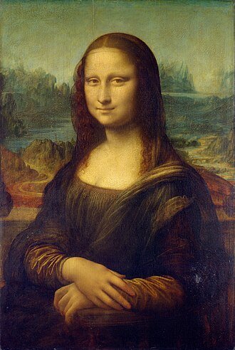 Mona Lisa painting by Leonardo da Vinci, showcasing Renaissance portrait mastery.