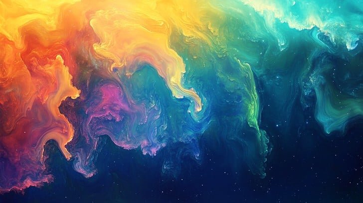 Abstract art illustrating secondary color symbolism and emotional meaning